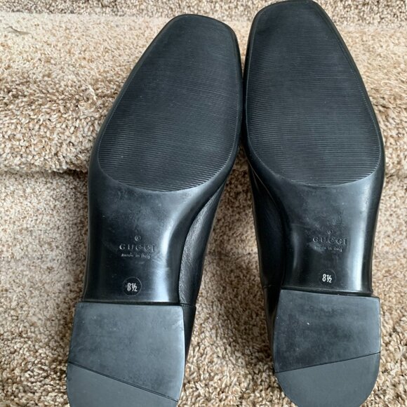 Gucci Men\'s Black Leather/Signature Stripe Dress Loafers main image 4